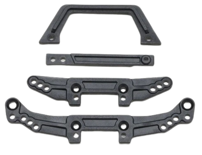 Yokomo Schokbrekersteun voor en achter + PC achter (4 stuks) RS2.0 RS-017R2