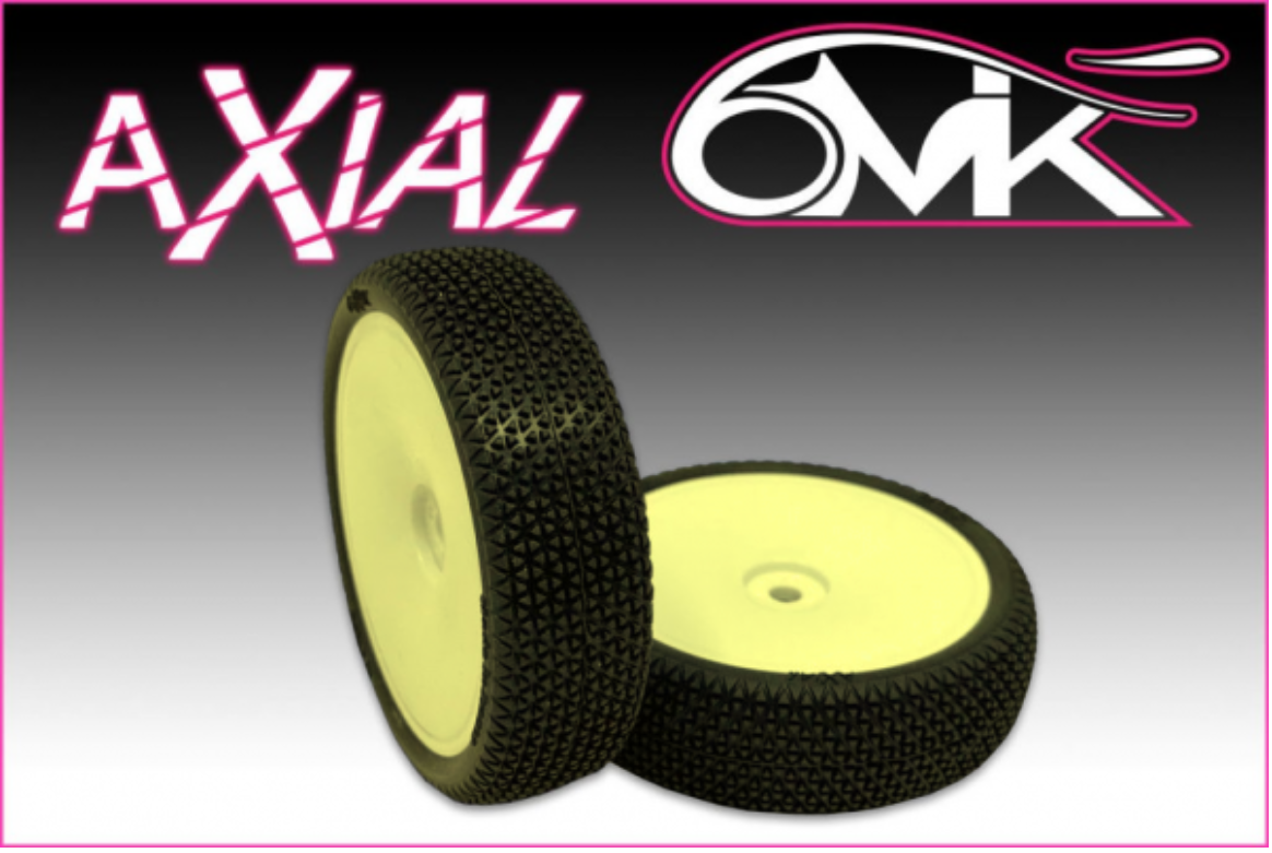 Pneumatici anteriori 6MIK Slim Axial Argento + ruota gialla 1/10 4x2 (x2) TGY113S