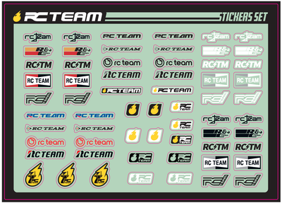 Planche de Stickers Logo RC Team Drift/Piste 210x150