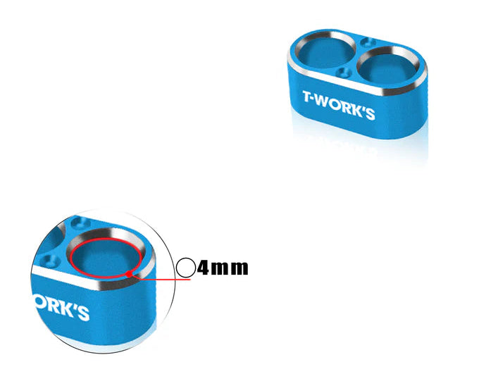 T-Work's Kabelgeleider aluminium 2 gaten 4 mm/14 AWG EA-046-A4