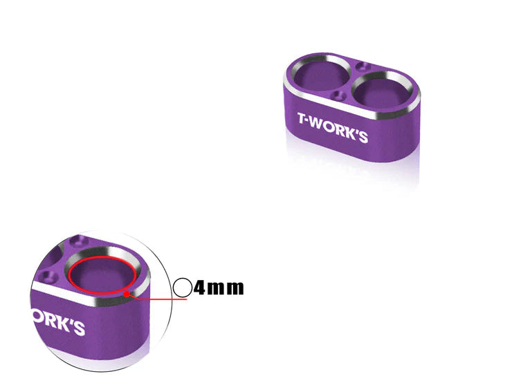 T-Work's Kabelgeleider aluminium 2 gaten 4 mm/14 AWG EA-046-A4