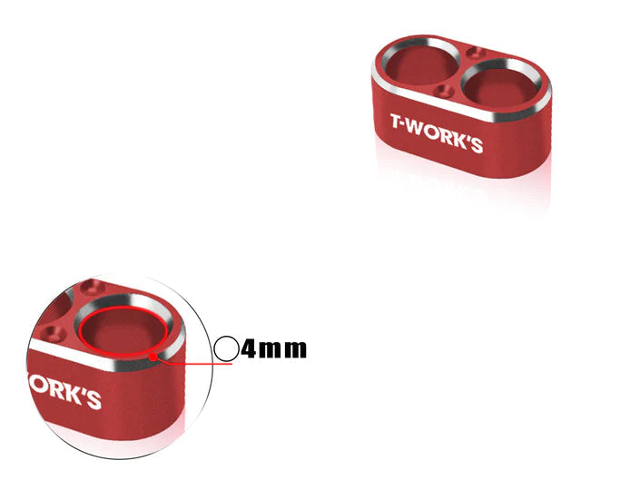 T-Work's Kabelgeleider aluminium 2 gaten 4 mm/14 AWG EA-046-A4