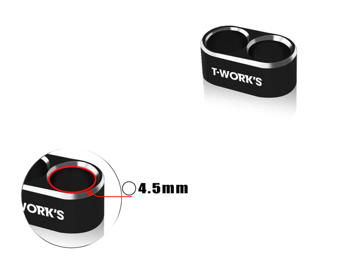 T-Work's Kabelgeleider aluminium 2 gaten 4,5 mm/12 AWG EA-046-A4.5