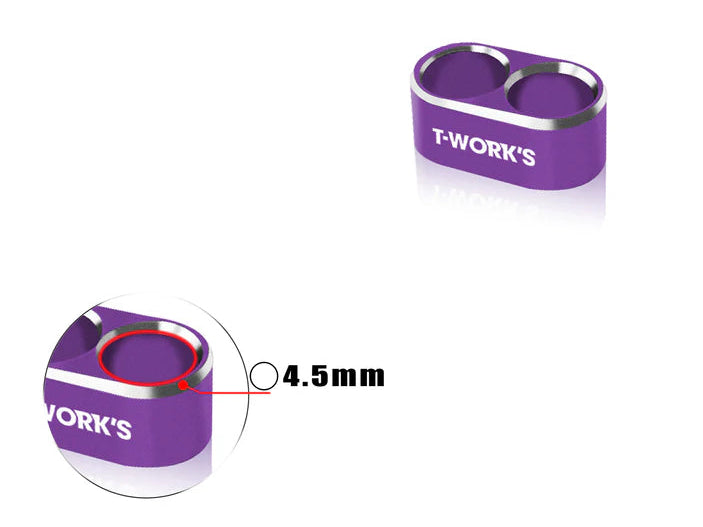 T-Work's Kabelgeleider aluminium 2 gaten 4,5 mm/12 AWG EA-046-A4.5