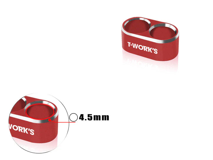 T-Work's Kabelgeleider aluminium 2 gaten 4,5 mm/12 AWG EA-046-A4.5
