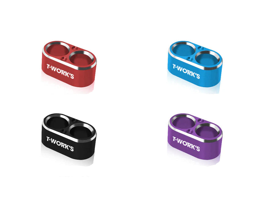 T-Work's Kabelgeleider aluminium 2 gaten 4 mm/14 AWG EA-046-A4