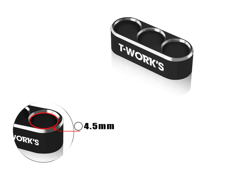 T-Work's Kabelgeleider aluminium 3 gaten 4,5 mm/12 AWG EA-046-B4.5