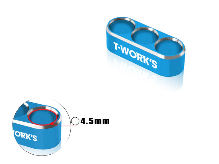 T-Work's Kabelgeleider aluminium 3 gaten 4,5 mm/12 AWG EA-046-B4.5