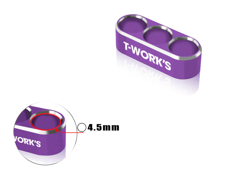 T-Work's Kabelgeleider aluminium 3 gaten 4,5 mm/12 AWG EA-046-B4.5