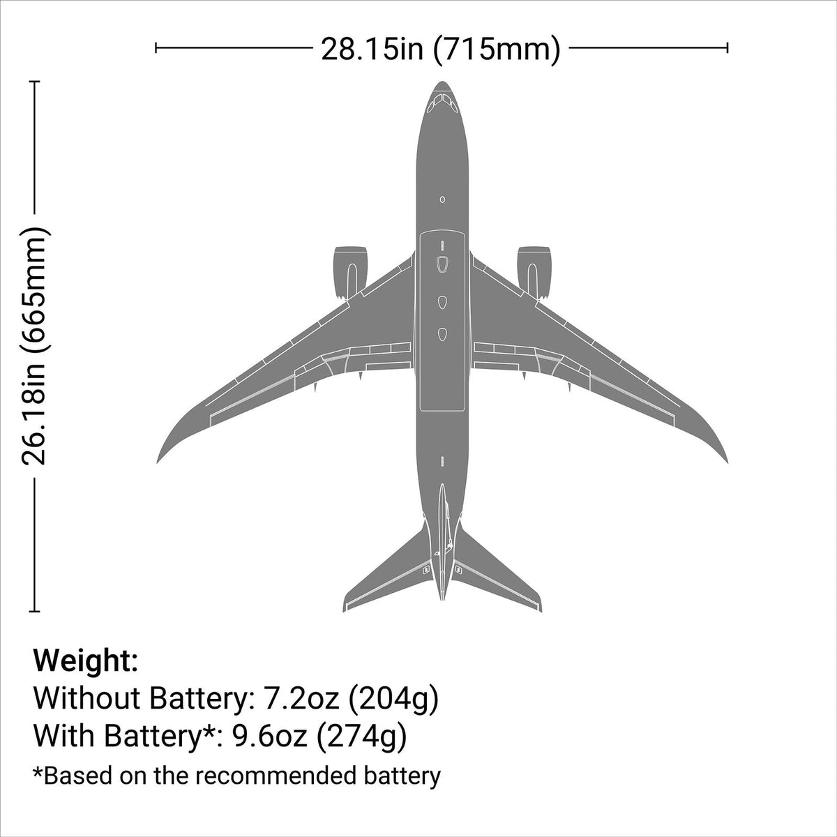 E-Flite Micro Boeing 787 Dreamliner Twin 30 mm EDF BNF Basic EFL78750