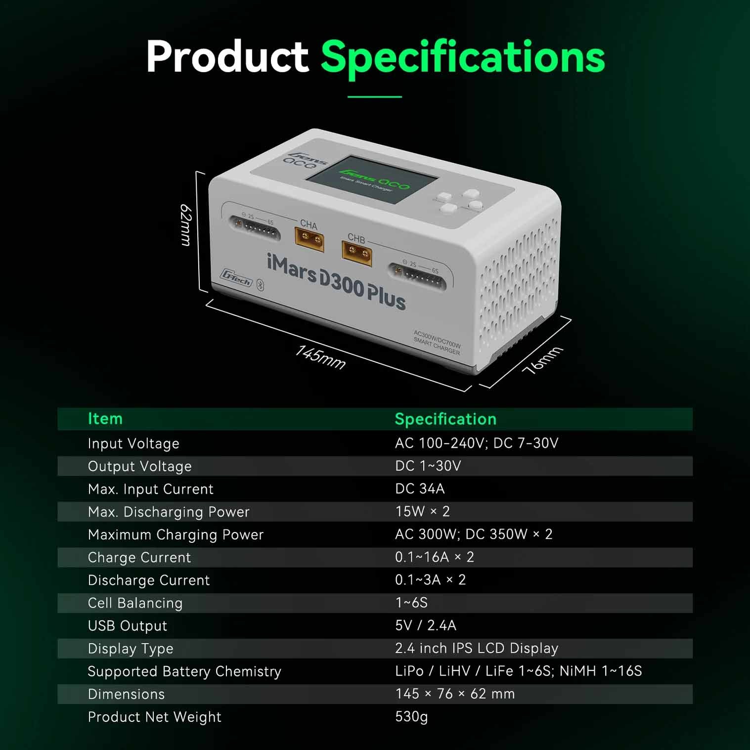 Gens Ace iMars D300 PLUS G-Tech 300W GEA300WPLUS charger