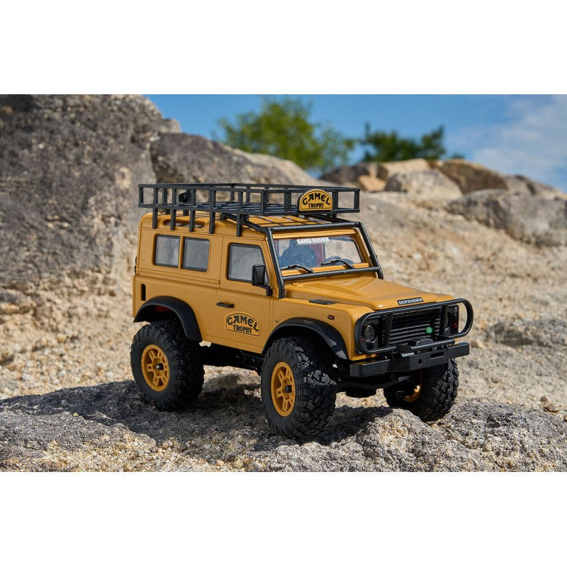 FMS Scale Land rover Defender 90 Camel Trophy FCX24M 4WD 1/24 RTR FMS12491RTR-YL