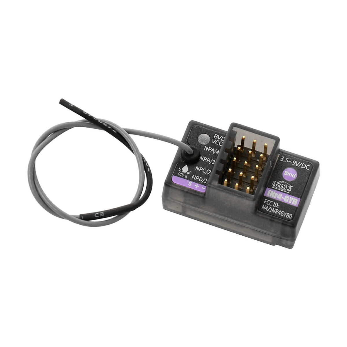 FlySky-Empfänger mit integriertem Gyroskop INR4-GYB, 4 Kanäle, AFHDS3, 2,4 GHz, FS013