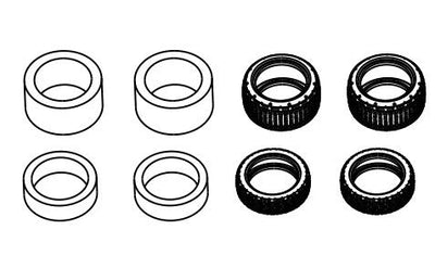 Absima Pneus + Insets Avant et Arrière (8Pcs) Speck-B 1/24 HBP250123