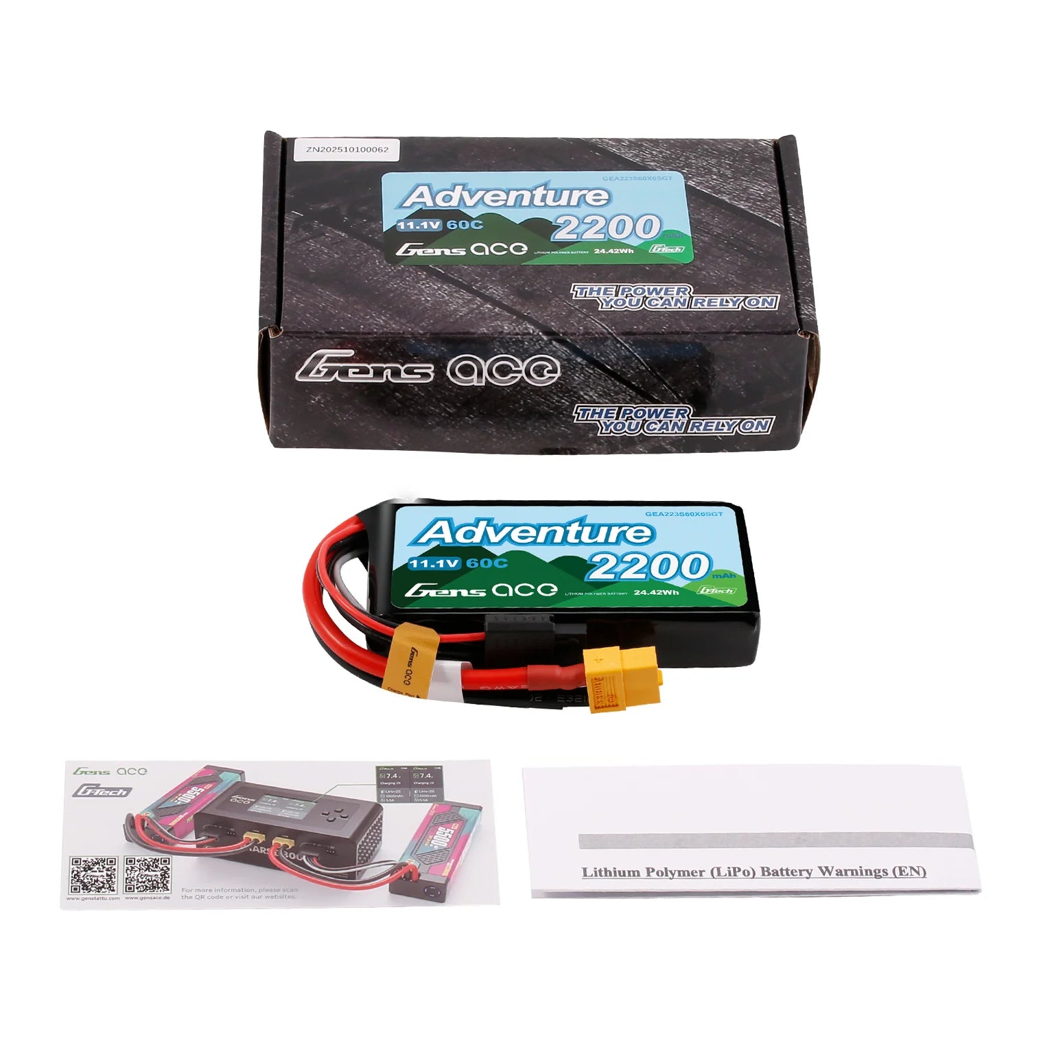 Gens Ace Accu lipo G-Tech Adventure 11.1v 2200mAh 60C XT60