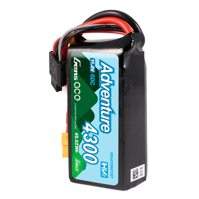 Gens Ace Batería de litio G-Tech Adventure 11,1 V, 4300 mAh, 60C, XT60