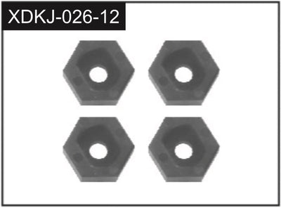 Absima Hexagone de roues (x4) 1/20 J-026-12