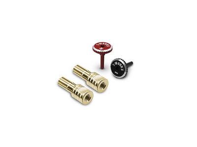 T-Work's Cache-Connectique Pk Or 4mm (4Pcs) Rouge/Noir EA-042-4-RB