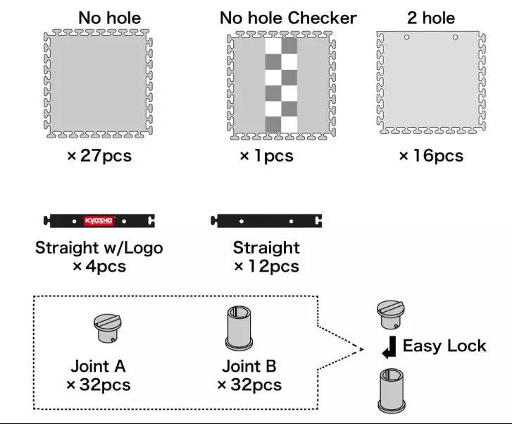 Kyosho Circuit Mini-Z Grand Prix 50 Extension Set Moquette (44pcs) 87212B