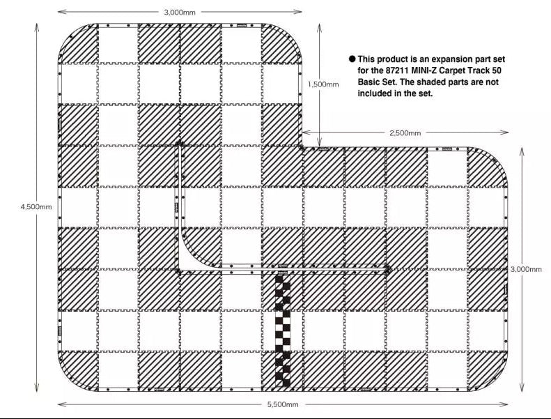 Kyosho Circuit Mini-Z Grand Prix 50 Extension Set Moquette (44pcs) 87212B