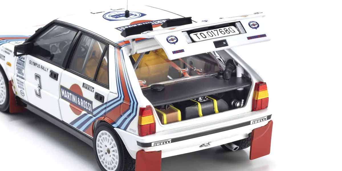 Kyosho Diecast Lancia Delta HF 4WD Rally Olympus 1987 Martini Rossi N°3 1/18 KS08960E