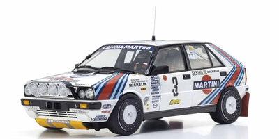 Kyosho Diecast Lancia Delta HF 4WD Rally Monte Carlo 1988 Martini Rossi N°3 1/18 KS08960F
