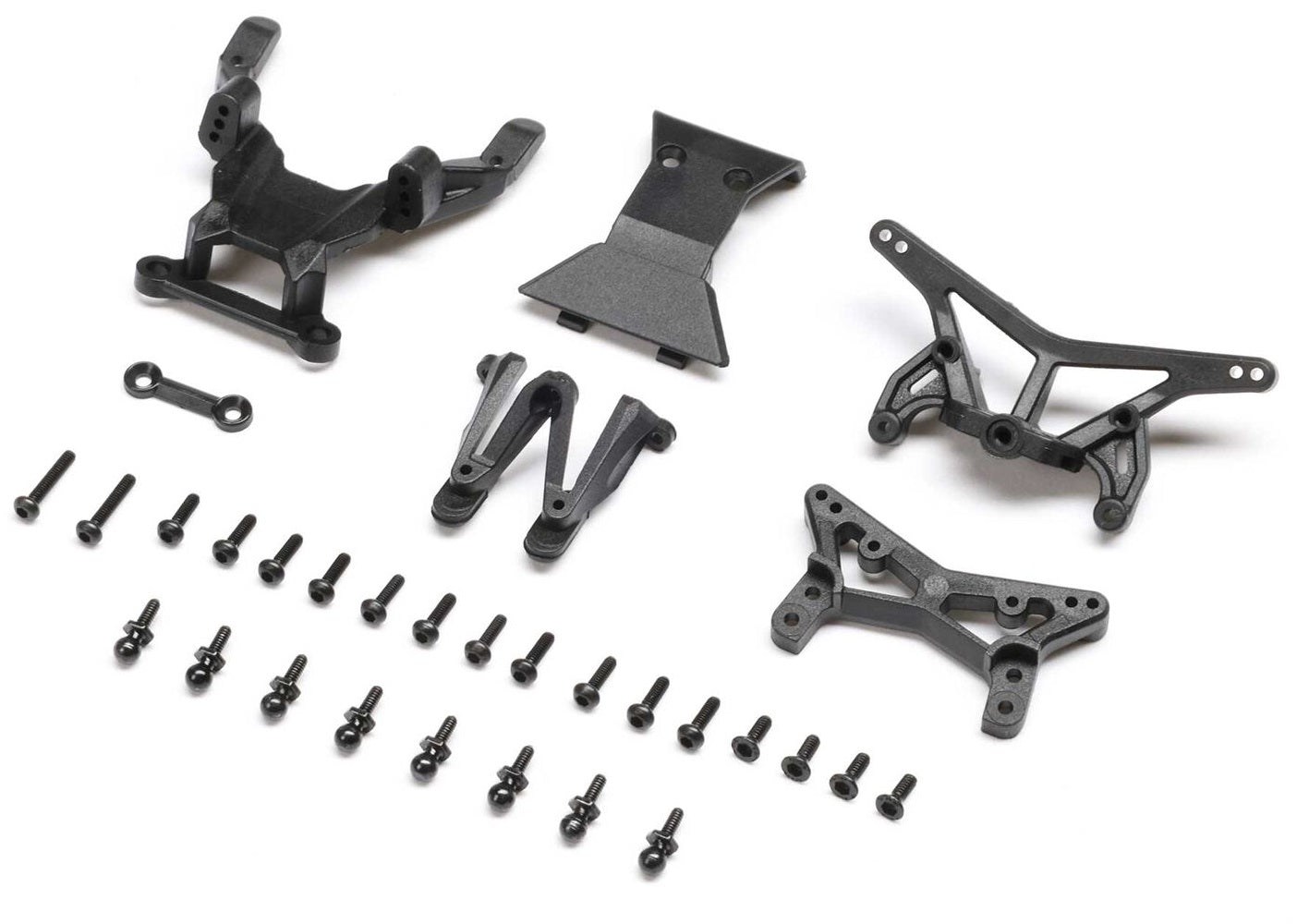 LOSI Front and rear shock absorber mount + front bumper (6 pcs + screws) Micro-B LOS-1770