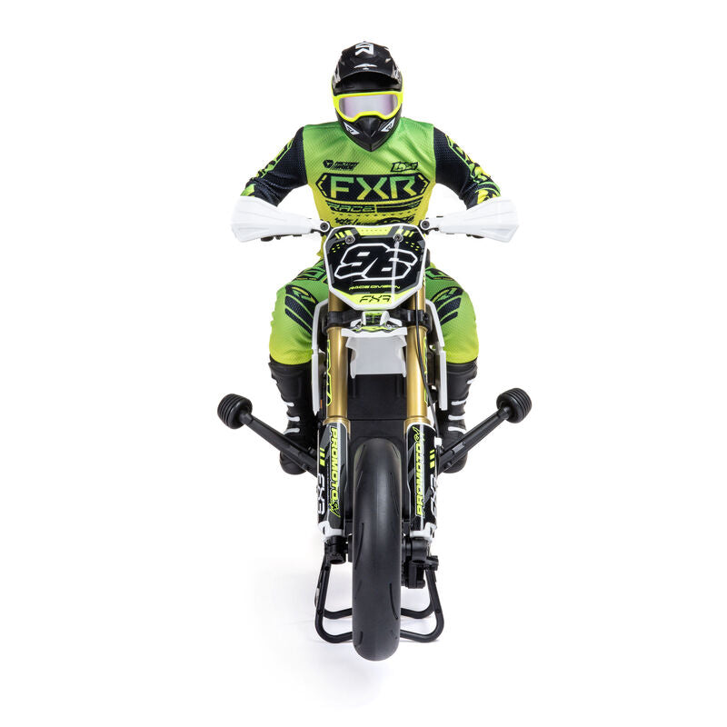 LOSI Promoto-SM FXR Supermoto RTR Moto télécommandée 1/4 avec volant d'inertie Stabi Amortisseur 3 modes de conduite Embrayage sans batterie ni chargeur