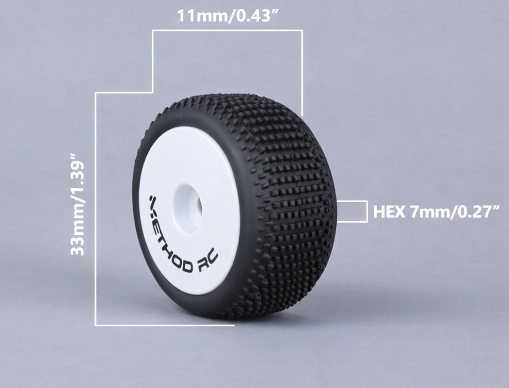 Method RC Nitragrip-Reifen + 7-mm-Felge (4 Stück) Micro-B MTD0606