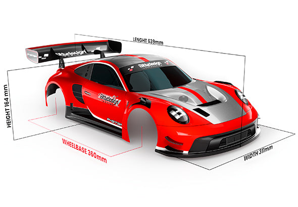 Bittydesign Carrosserie GT8 P-GT3R 1/8 360mm BBDGT8-PGT3RLW