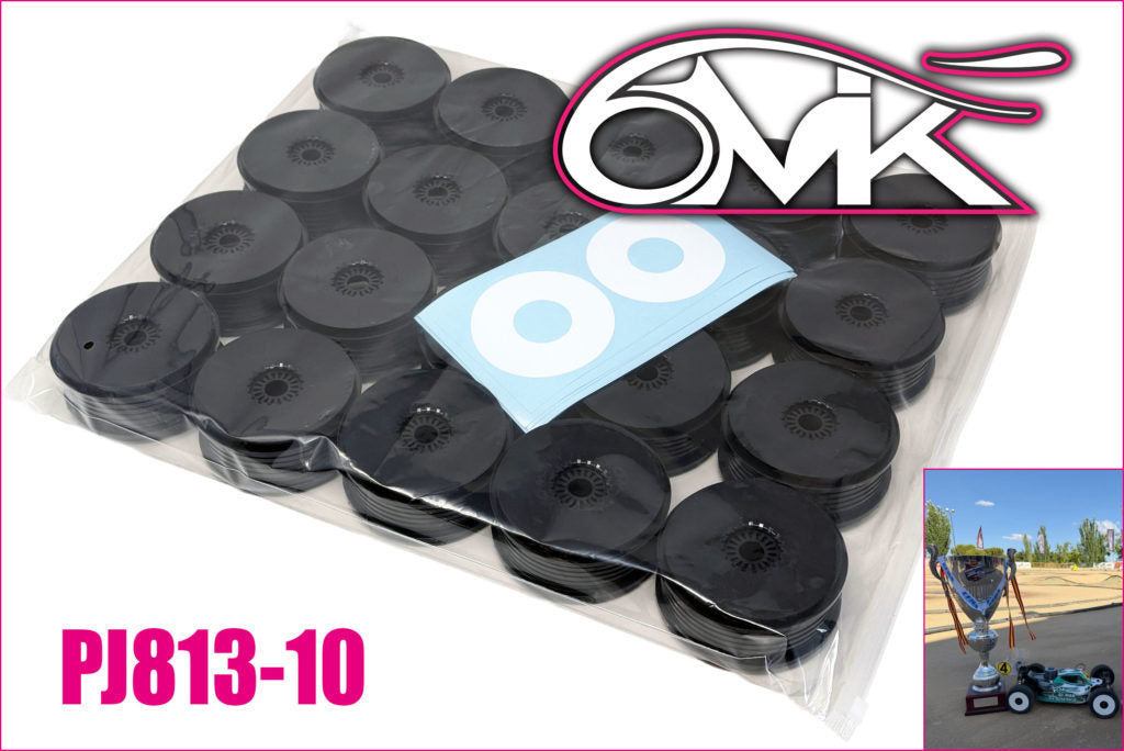 6MIK Hard-vanteet Mega musta (10 kpl) Buggy 1/8 PJ813-10