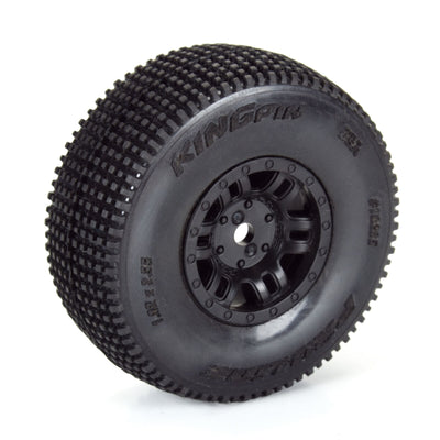 Proline King Pin Tires + Black Split Six Rims (x4) Mojave Grom PRO1028510