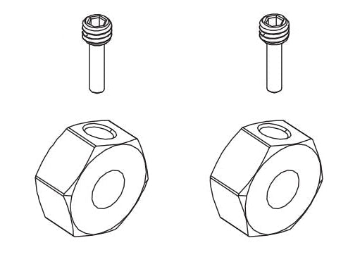 Absima Hexagone de roue avant (x2) CR4.4 1231087