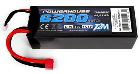 T2M Accu Li-po 11.1V 3S 6200mAH 50C T1362003C