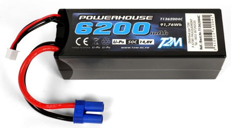 T2M Accu Li-po 14.8V 4S 6200mAH 50C T1362004C