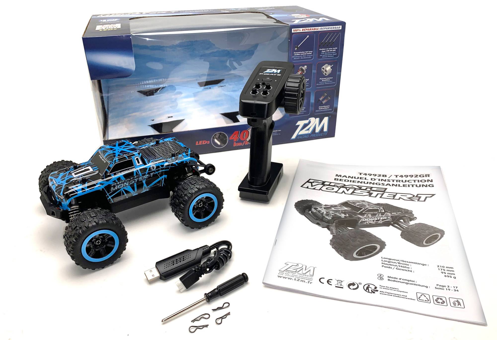 T2M Pirate Monster-T Sininen 4wd RTR T4992B