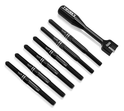 T-Work's musta titaaninen tukivarren sarja + avain B84 TBB-RC10B84