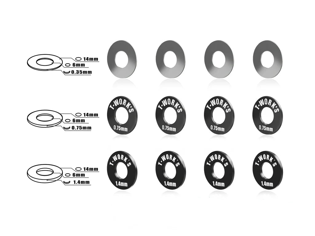 T-Work's Entretoise de train avant (12Pcs) RC8  XB8 MBX8 TO-248-A