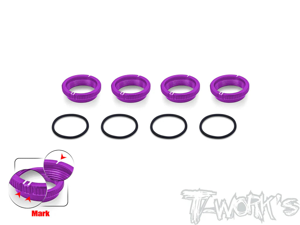 T-Work's Bagues amortisseurs Universelle 16mm Alu (x4) 1/8 TO-356