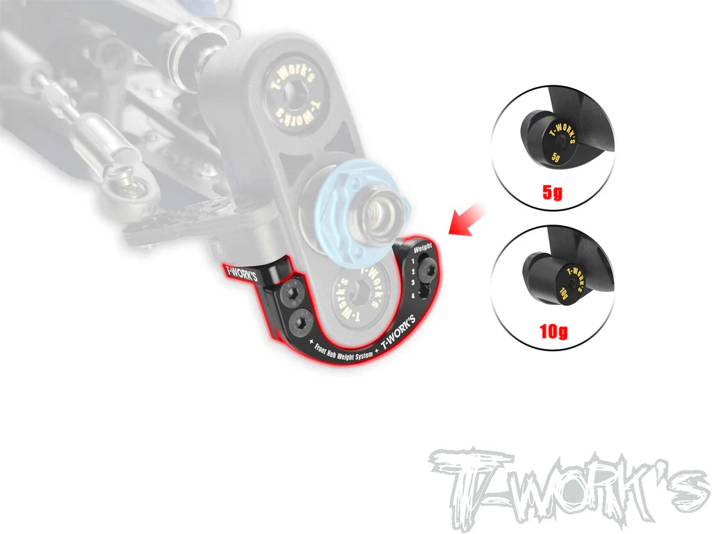 Kit de pesos da T-Work para foguetões dianteiros RC8 B4.1 TO-358-AE