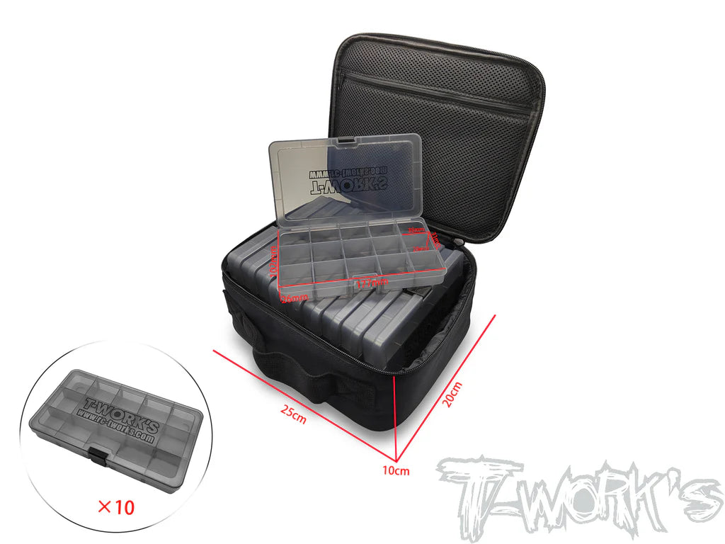 Bolsa T-Work's + 10 Cajas de Almacenaje 17.7x10.2x2.6cm TT-119-B