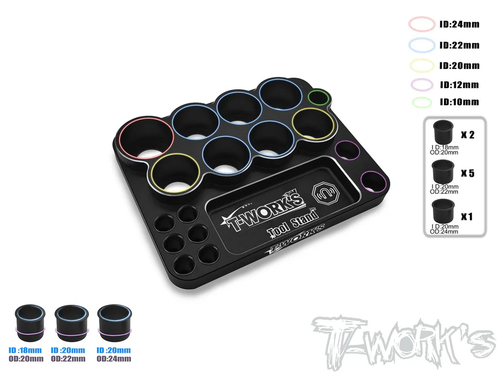 T-Work's Black Magnetic Aluminum Tool Stand TT-120-E