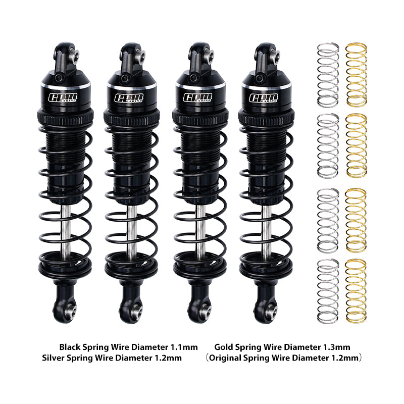 GPM Mini Maxx aluminum adjustable shock absorbers (x4) TXMM087FR-BK