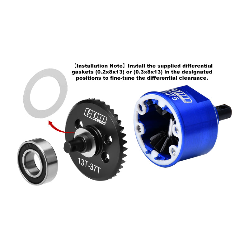 GPM Complete 7075 aluminum differentials and TXMM1137S-R carbon steel gears