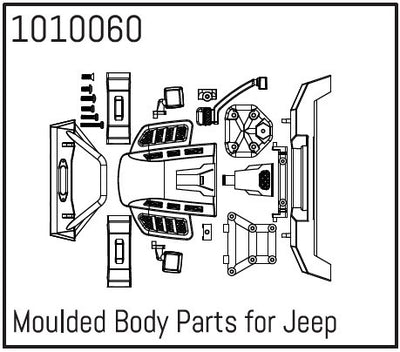 Absima Kit accessoire pour carrosserie Jeep Wrangler 1/18 1010060