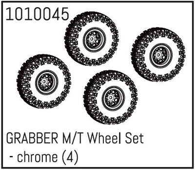 Absima Pneu + Jante Chrome (x4) 1/18 1010045