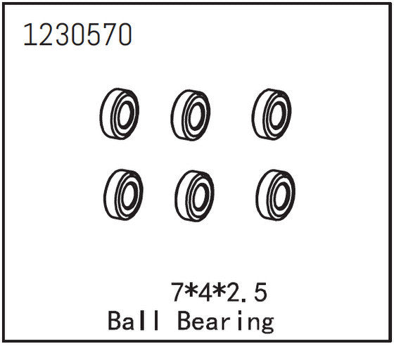 Absima Roulement à billes 7x4x2,5 (x6) Sherpa 1230570