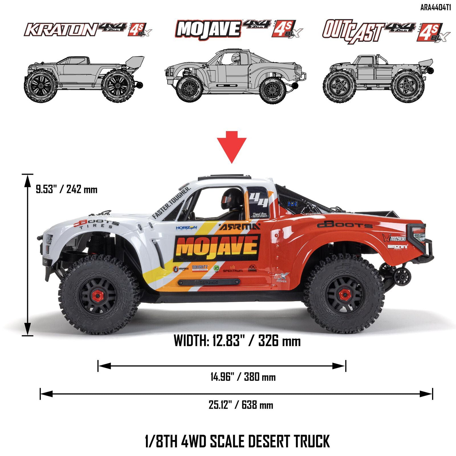 Arrma Desert Truck Mojave 4S BLX 1/8 RTR ARA4404