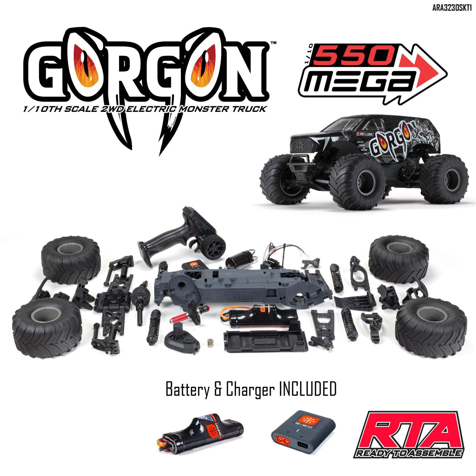 Arrma ​​Monster Truck GORGON 4x2 Mega 550 KIT ARA3230SKT1