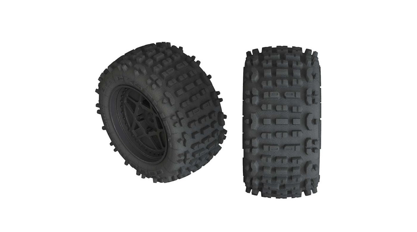 Arrma Pneus et Jantes Backflps MT 4S (x2) ARAC9468